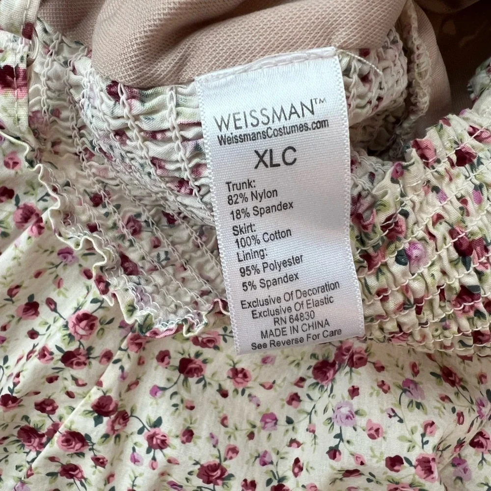 Weissman White Roses Floral Dance Costume Dress